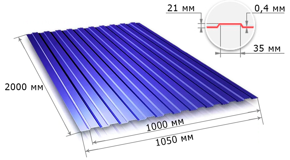 С21 0,4x1000x2000 RAL 5005 синий