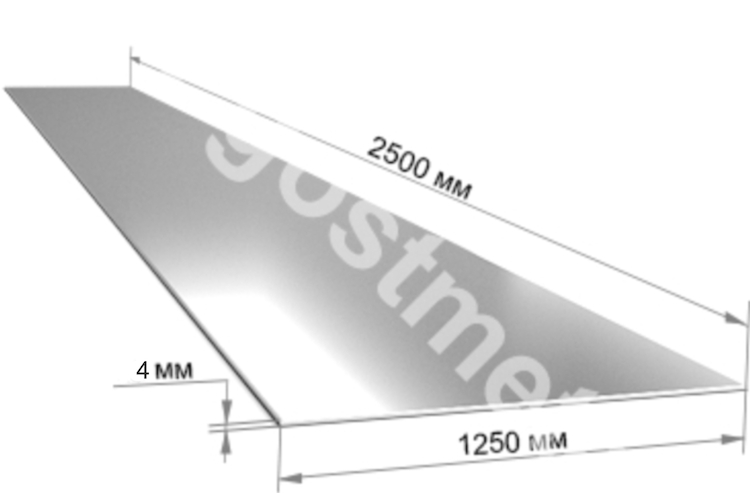 Лист 304 4,0х1500х3000 4N+PL шлиф.