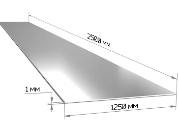 Лист оцинкованный 1х1250х2500 мм